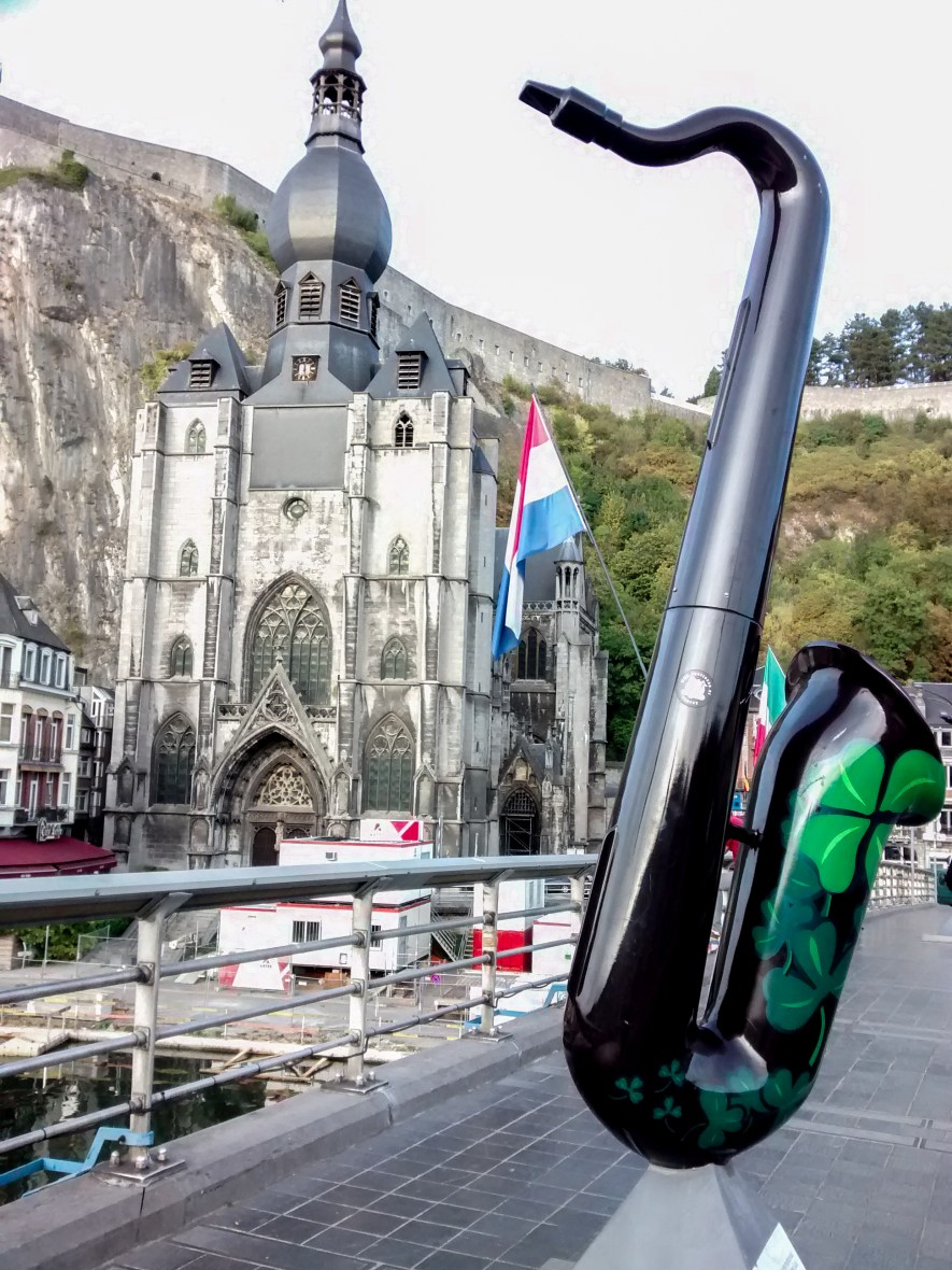 Charles DeGaulle Bridge, Collegiale Notre-Dame - Dinant Belgium
