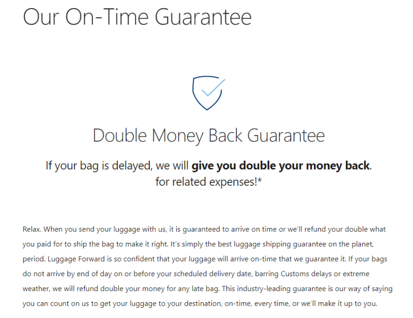 LuggageForward -Guarantee