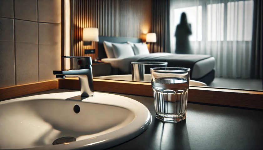 hotel-drinking-glass-hygiene,Travelbloggers.ca, Iain Shankland, Gail Shankland