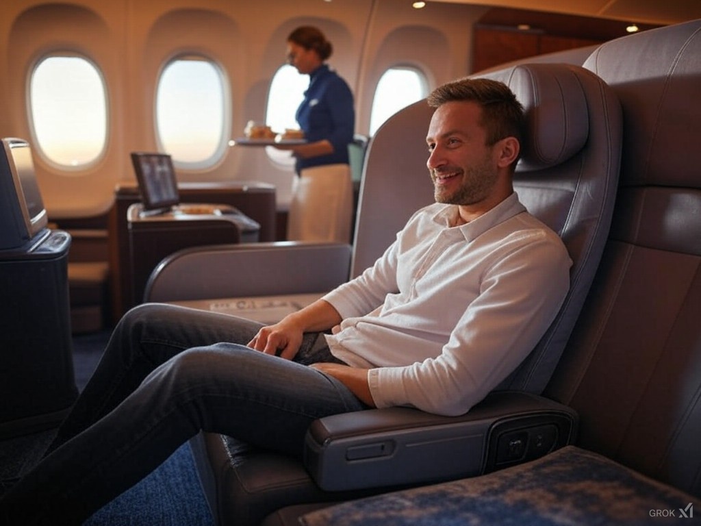 first class, 12 clever hacks to make flying economy comfortable, TravelBloggers.ca, Iain Shankland